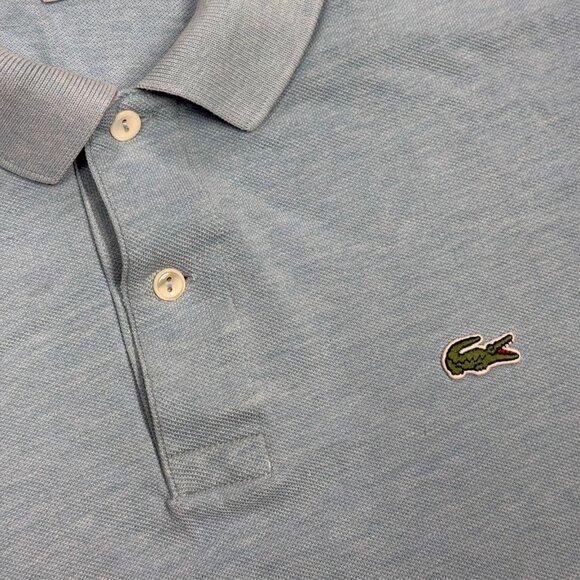 Lacoste Polo Shirt Mesh Cotton Short Sleeve Blue Made in Peru Classic Fit Large - Picture 4 of 8